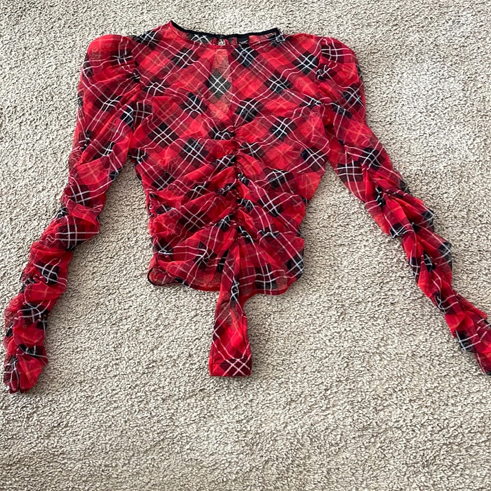 Plaid Mesh Victoria Secret Thong Bodysuit